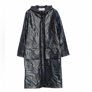 GANNI Tiger Print Water Repellent Biodegradable Raincoat EU36/US4 Oversized